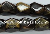 CTE119 15.5 inches 14*18mm faceted cuboid yellow tiger eye beads
