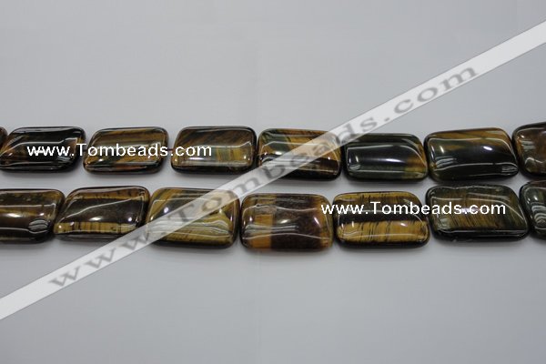 CTE1381 15.5 inches 18*25mm rectangle yellow & blue tiger eye beads