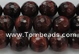 CTE1463 15.5 inches 10mm faceted round red tiger eye beads