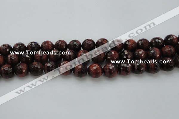 CTE1466 15.5 inches 16mm faceted round red tiger eye beads