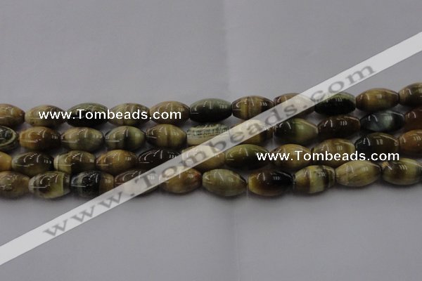 CTE1555 15.5 inches 12*16mm rice golden & blue tiger eye beads wholesale