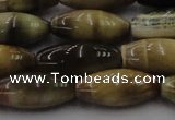 CTE1559 15.5 inches 8*18mm rice golden & blue tiger eye beads wholesale