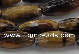 CTE1586 15.5 inches 8*18mm faceted rice yellow tiger eye beads