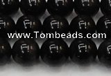 CTE1604 15.5 inches 12mm round AB grade black tiger eye beads