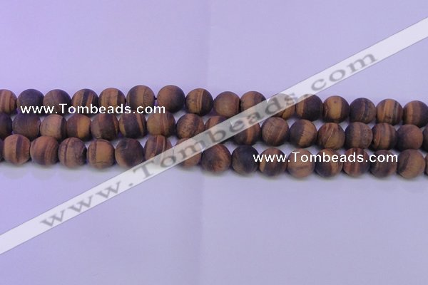 CTE1771 15.5 inches 6mm round matte yellow tiger eye beads