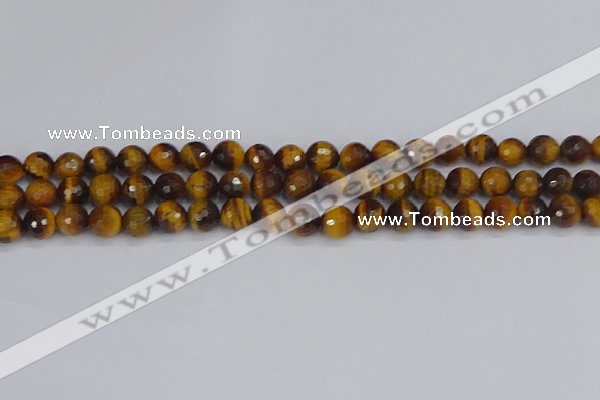 CTE1828 15.5 inches 8mm faceted round yellow tiger eye beads