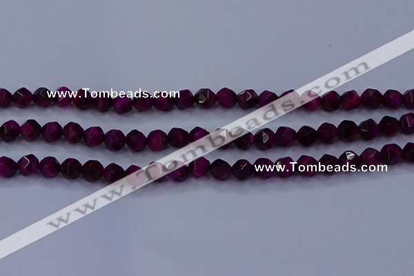 CTE1906 15.5 inches 6mm faceted nuggets red tiger eye beads