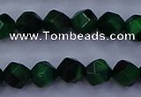 CTE1921 15.5 inches 6mm faceted nuggets green tiger eye beads