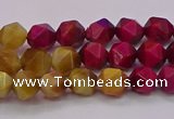 CTE1937 15.5 inches 8mm faceted nuggets mixed tiger eye beads