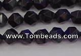 CTE1981 15.5 inches 6mm faceted nuggets blue tiger eye beads