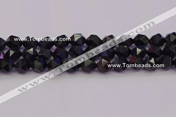 CTE1984 15.5 inches 12mm faceted nuggets blue tiger eye beads