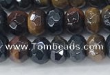 CTE2101 15.5 inches 4*6mm faceted rondelle AB-color mixed tiger eye beads