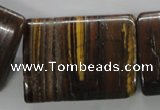 CTE313 15.5 inches 30*40mm flat tube yellow tiger eye gemstone beads