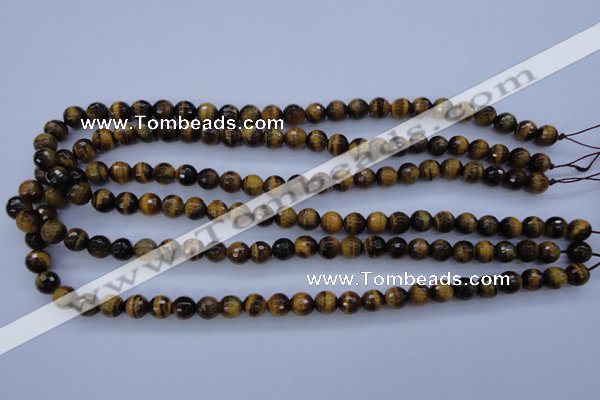 CTE422 15.5 inches 8mm faceted round yellow tiger eye beads