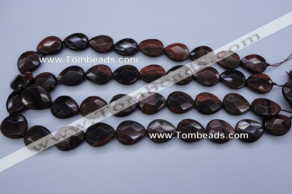 CTE465 15.5 inches 17*20mm faceted flat teardrop red tiger eye beads