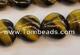 CTE632 15.5 inches 20*20mm heart yellow tiger eye beads wholesale