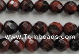 CTE703 15.5 inches 10mm faceted round red tiger eye beads