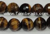 CTE756 15.5 inches 16mm faceted round yellow tiger eye beads wholesale
