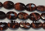 CTE872 15.5 inches 10*14mm faceted oval red tiger eye beads