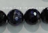 CTE938 15.5 inches 20mm faceted round dyed blue tiger eye beads
