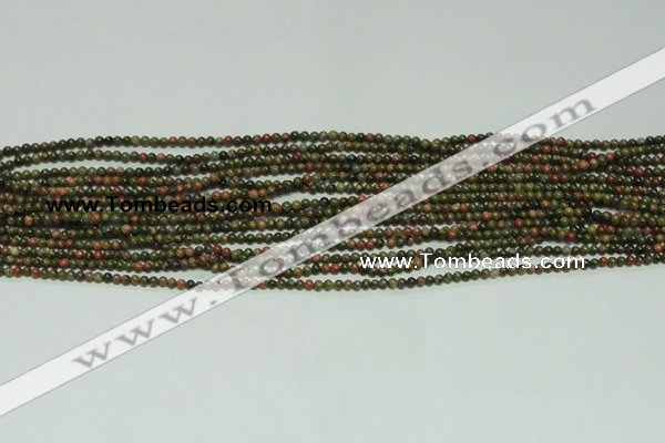 CTG104 15.5 inches 2mm round tiny unakite gemstone beads wholesale