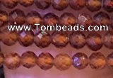 CTG1139 15.5 inches 3mm faceted round tiny orange garnet beads