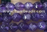 CTG1205 15.5 inches 4mm faceted round tiny amethyst beads