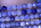 CTG1446 15.5 inches 2mm faceted round blue aventurine beads