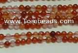 CTG153 15.5 inches 3mm round grade A tiny red agate beads wholesale