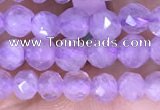 CTG1532 15.5 inches 4mm faceted round lavender amethyst beads
