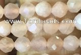 CTG1544 15.5 inches 4mm faceted round moonstone beads wholesale