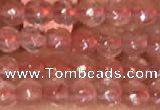 CTG2204 15 inches 2mm,3mm faceted round cherry quartz beads