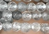 CTG2505 15.5 inches 4mm faceted round cloudy quartz beads