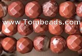 CTG3554 15.5 inches 4mm faceted round red jasper beads