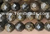 CTG3594 15.5 inches 4mm faceted round bronzite beads wholesale