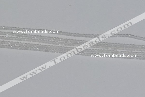 CTG600 15.5 inches 2mm faceted round white crystal beads