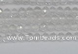 CTG601 15.5 inches 3mm faceted round white crystal beads