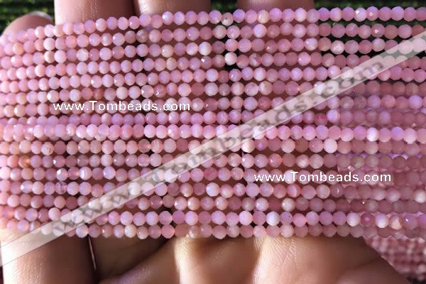CTG732 15.5 inches 2mm faceted round tiny pink opal beads