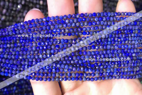CTG781 15.5 inches 2mm faceted round tiny lapis lazuli beads wholesale