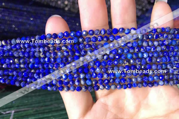 CTG782 15.5 inches 3mm faceted round tiny lapis lazuli beads wholesale
