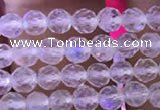CTG835 15.5 inches 4mm faceted round tiny white moonstone beads