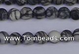 CTJ401 15.5 inches 6mm round matte black water jasper beads