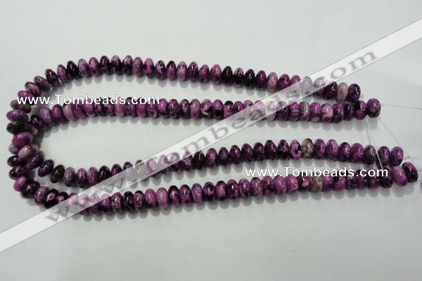 CTJ512 15.5 inches 6*10mm rondelle dyed purple jasper beads wholesale