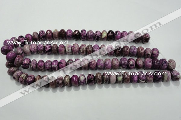 CTJ514 15.5 inches 10*14mm rondelle dyed purple jasper beads wholesale