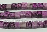CTJ521 15.5 inches 6*6mm cube dyed purple jasper beads wholesale