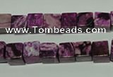 CTJ522 15.5 inches 8*8mm cube dyed purple jasper beads wholesale
