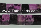 CTJ525 15.5 inches 10*10mm cube dyed purple jasper beads wholesale