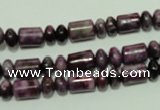 CTJ537 15.5 inches 3*6mm rondelle & 5*8mm tube dyed purple jasper beads