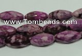 CTJ540 15.5 inches 8*16mm faceted rice dyed purple jasper beads