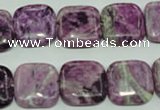 CTJ555 15.5 inches 16*16mm square dyed purple jasper beads